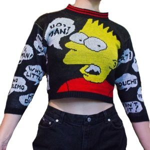 Vintage Bart Simpson crop top sweater